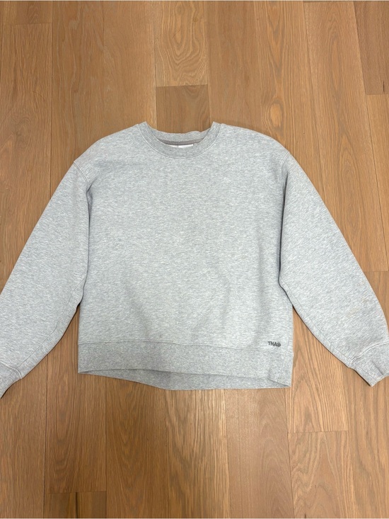 TNA Sweaters - Aritzia cozy sweat fleece Crewneck Sweatshirt - Light Gray